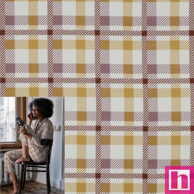 P94-5682-005 FRANELA CUADROS DONALD (01) 145 CM. 165 GR/M2. ALGODON 100% ALBERO/LILA Venta en piezas de 6.00 M