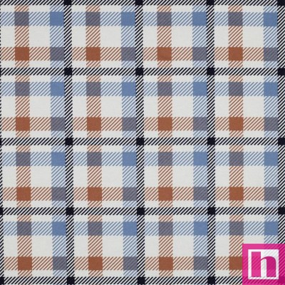 P94-5682-007 FRANELA CUADROS DONALD (02) 145 CM. 165 GR/M2. ALGODON 100% AZUL/CAMEL Venta en piezas de 6.00 M