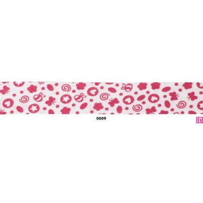 031029-25-09 BIES PERFILADO ESTAMPADO REBECA 25 MM ALGODON 100% BLANCO/ROJO Venta en piezas de 20.00 M