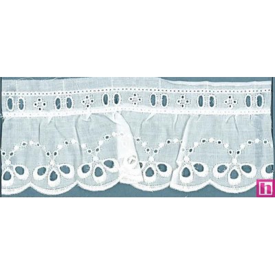 35945/36-000 TIRA FRUNCIDA BATISTA ROUS 55 MM. POLIESTER 60%-ALGODON 40% BLANCO Venta en piezas de 11.00 M