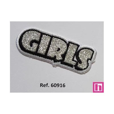 60916 APLICACION GIRLS TERMO-ADHESIVA  7X3 POLIESTER 50%-VISCOSA 50% PLATA Venta en piezas de 6.00 U