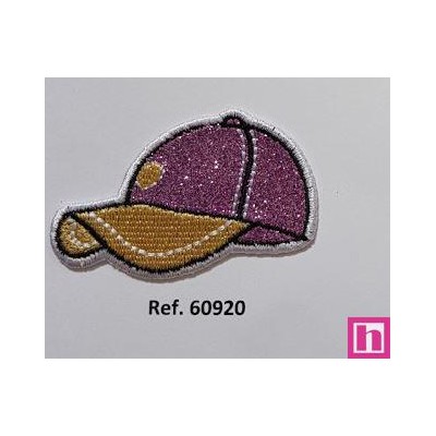 60920 APLICACION GORRA TERMO-ADHESIVA  6X3 POLIESTER 50%-VISCOSA 50% ROSA Venta en piezas de 6.00 U