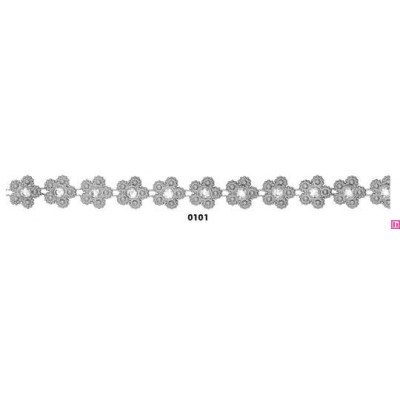 613573-101 CADENA FANTASIA BERILIO 10 MM. ABS+CRISTAL PLATA Venta en piezas de 9.10 M