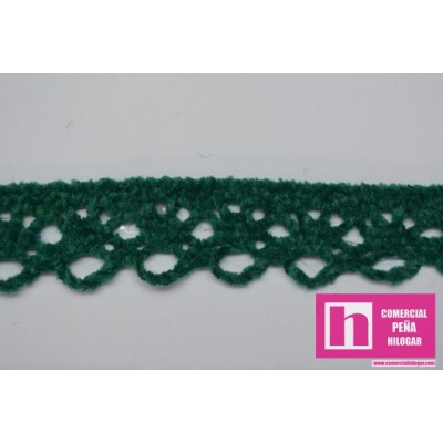 58450 STELLA REMATE BOLILLO VELVET 15 MM. POL 100% VERDE VENTA EN PIEZAS DE 15 M APROX