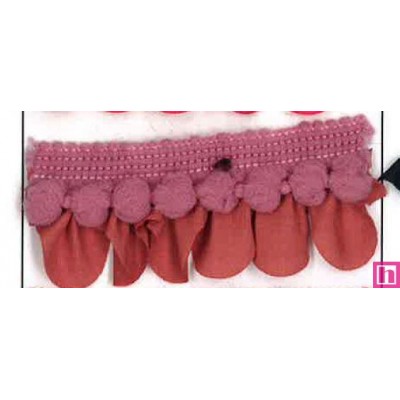 64188 PETALO MADROÑO FRUNCIDO PELICANO POLIESTER 50%-ALGODON 50% MAQUILLAJE Venta en piezas de 25.00 M