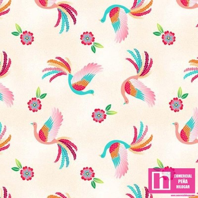 64645 PATCH.AMERICANO ENCHANTED DREAMS (09) 110 CM. ALGODON 100% CREMA Venta en piezas de 6.80 M