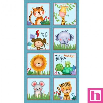 65856 PATCH.AMERICANO JUNGLE PARADISE (06) PANEL 110 CM. ALGODON 100% MULTICOLOR Venta en piezas de 6.80 M