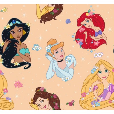 67915 TEJIDO ESTAMPADO PRINCESAS (00) 1.40 M. 130 GR/M2 ALGODON 100% PIEL Venta en piezas de 6.00 M