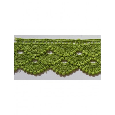 908210-0041 PUNTILLA GUIPUR ZELMAR 35MM. POLIESTER 100% VERDE Venta en piezas de 9.10 M