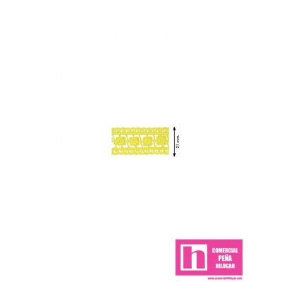 908217-0004 ENTREDOS GUIPUR ZELMAR 20MM. POLIESTER 100% AMARILLO Venta en piezas de 9.10 M