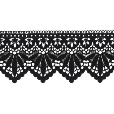 908245-02 PUNTILLA GUIPUR FANTASIA ABDIAS 88 MM. POLIESTER 100% NEGRO Venta en piezas de 9.10 M