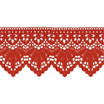 908245-09 PUNTILLA GUIPUR FANTASIA ABDIAS 88 MM. POLIESTER 100% ROJO Venta en piezas de 9.10 M