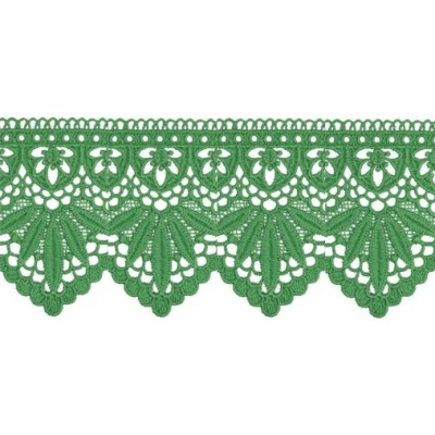 908245-13 PUNTILLA GUIPUR FANTASIA ABDIAS 88 MM. POLIESTER 100% VERDE Venta en piezas de 9.10 M