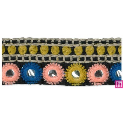 981027-0003 ESPEJO GALON BORDADO 32 MM.  POLIESTER 100%  ALBERO Venta en piezas de 9.30 M