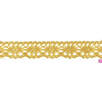 9909-95 PUNTILLA BOLILLO 25 MM WAILANI METALOPLASTICO 100% ORO Venta en piezas de 25.00 M