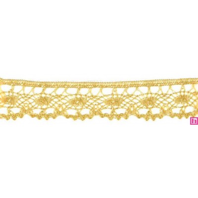 9912-95 PUNTILLA BOLILLO 30 MM ZAHARI METALOPLASTICO 100% ORO Venta en piezas de 25.00 M