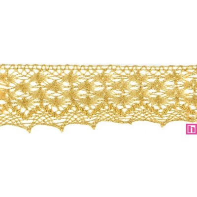 9919-95 PUNTILLA BOLILLO 45 MM MOANA METALOPLASTICO 100% ORO Venta en piezas de 25.00 M