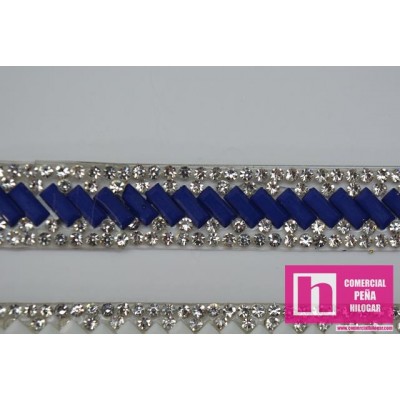 CH1581 AZUL DRIMO GALON FANTASIA TERMO-ADHESIVO 10 MM. METALIZADO AZUL Venta en piezas de 4.50 M