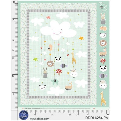 P121-DDRI6284PA PATCH. AMERICANO DREAM DRIFTERS (05) PANEL 90X110 CM. ALGODON 100% MENTA Venta en piezas de 4.55 M