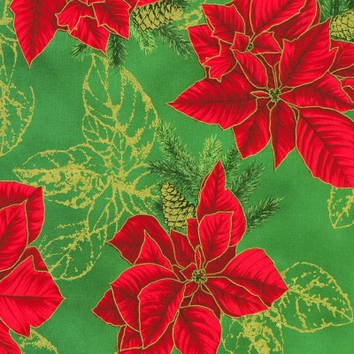 P137-SRKM-23700-34 PATCH. AMERICANO HOLIDAY FLOURISH - FOREST GLEN (13) 110 CM. ALGODON 100% VERDE/DORADO METALLIC Venta en piez