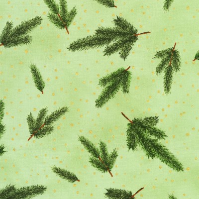 P137-SRKM-23703-308 PATCH. AMERICANO HOLIDAY FLOURISH - FOREST GLEN (10) 110 CM. ALGODON 100% MENTA/DORADO METALLIC Venta en pie