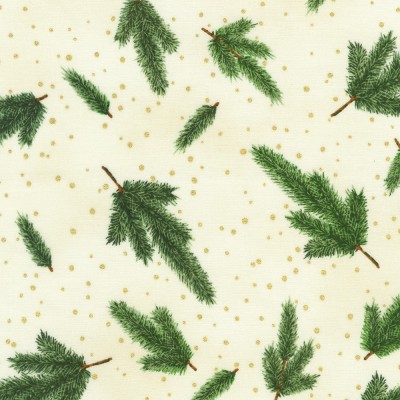 P137-SRKM-23703-84 PATCH. AMERICANO HOLIDAY FLOURISH - FOREST GLEN (02) 110 CM. ALGODON 100% CREMA/DORADO METALLIC Venta en piez