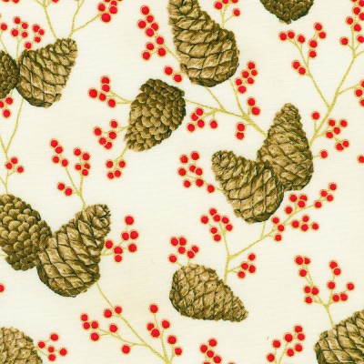 P137-SRKM-23705-84 PATCH. AMERICANO HOLIDAY FLOURISH - FOREST GLEN (05) 110 CM. ALGODON 100% CREMA/DORADO METALLIC Venta en piez