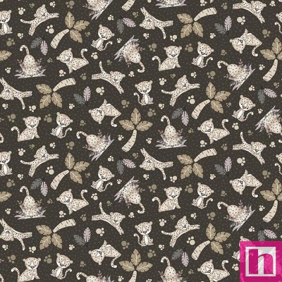 P140-1638-99 PATCH. AMERICANO BIG KITTIES (08) 110 CM. ALGODON 100% CENIZA Venta en piezas de 7.00 M