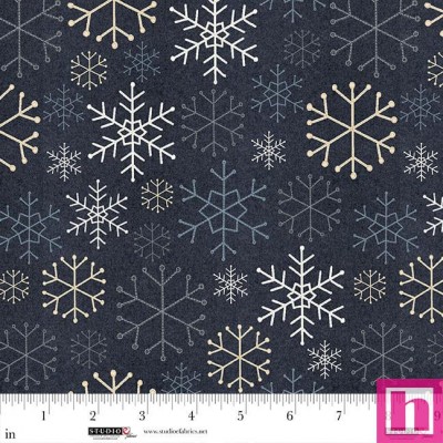 P140-8470-97 PATCH. AMERICANO SNOWY DAYS AND FROSTY NIGHTS (11) 110 CM. ALGODON 100% NEGRO Venta en piezas de 7.00 M