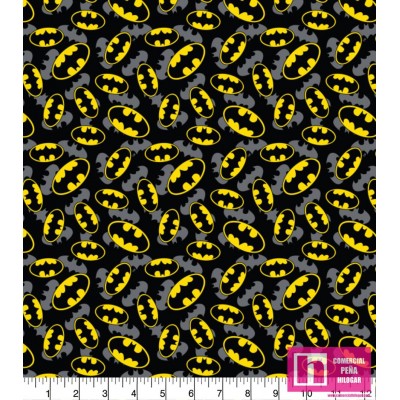 P86-23200322VS PATCH.AMERIC. SUPER HEROES BATMAN SIMBOLO NEW (01) 110 CM. ALGODON 100% NEGRO/GRIS Venta en piezas de 1.00 C