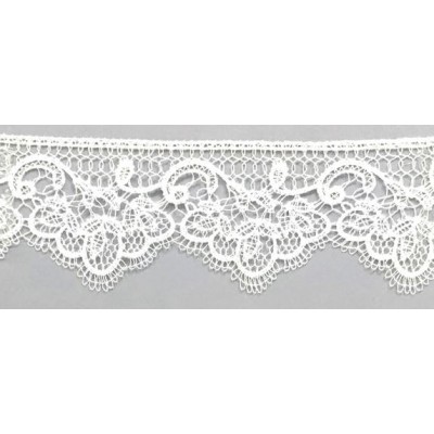 142101-01 PUNTILLA GUIPUR KANYA 50 MM. POLIESTER 100% BLANCO Venta en piezas de 19.00 M