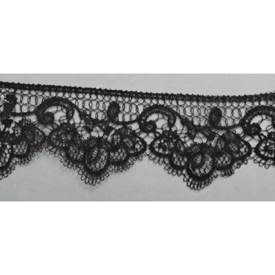 142101-02 PUNTILLA GUIPUR KANYA 50 MM. POLIESTER 100% NEGRO Venta en piezas de 19.00 M