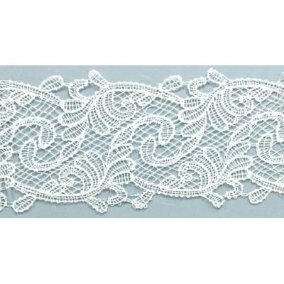 142105-01 GALON GUIPUR MEENA 70 MM. POLIESTER 100% BLANCO Venta en piezas de 19.00 M