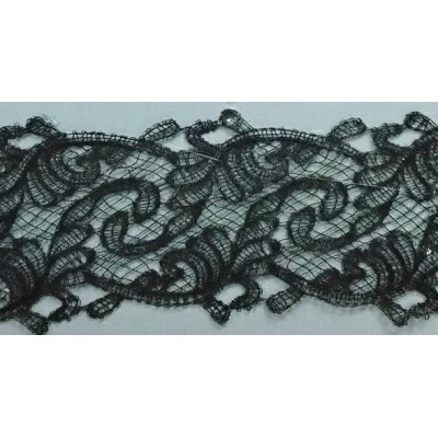 142105-02 GALON GUIPUR MEENA 70 MM. POLIESTER 100% NEGRO Venta en piezas de 19.00 M