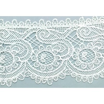 142106-01 PUNTILLA GUIPUR MEENA 90 MM. POLIESTER 100% BLANCO Venta en piezas de 19.00 M