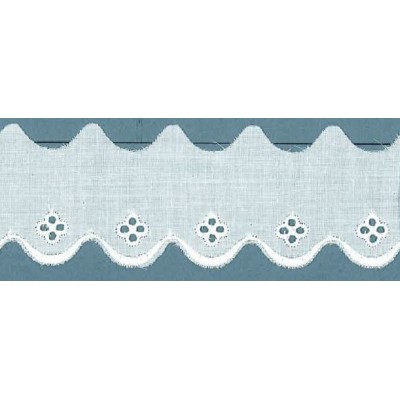 25362-000 BORDADO BATISTA BONNIE POLIESTER 60%-ALGODON 40% BLANCO Venta en piezas de 13.80 M