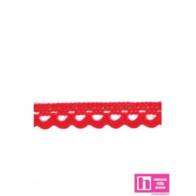 50101 AZAHARA PUNTILLA BOLILLO POLIESTER 100% SANGRE Venta en piezas de 30.00 M