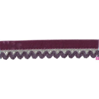 52910 KARONY PUNTILLA TERCIOPELO 30 MM. POLIESTER 70%-ALGODON 30% VIOLETA Venta en piezas de 30.00 M