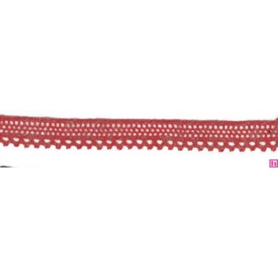 54020 ANSCARI REMATE BOLILLO 15 MM. POLIESTER 50%-LINO 50% ROJO Venta en piezas de 30.00 M