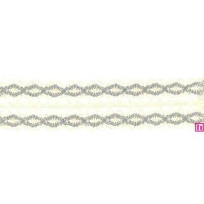 54036 AGNA GALON BOLILLO 35 MM. POLIESTER 50%-LINO 50% MARFIL/GRIS Venta en piezas de 15.00 M