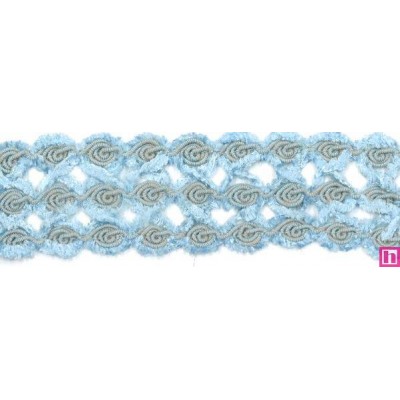 55440 BEMUS GALON BOLILLO 50 MM. POLI-LINO 50%-MUSKI 50% CELESTE Venta en piezas de 15.00 M