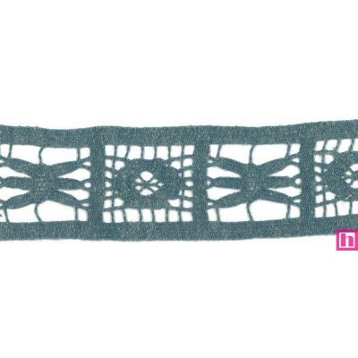 55467 ADRIENNE ENTREDOS BOLILLO 45 MM. POLI-LINO 100% AZUL Venta en piezas de 15.00 M