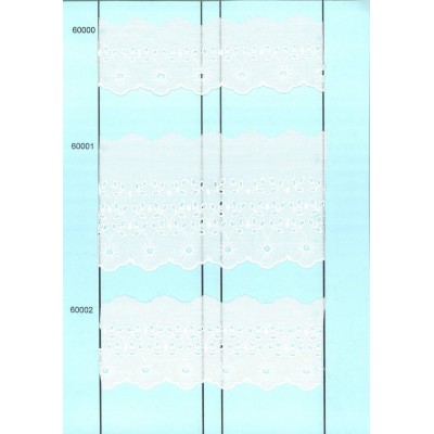 60001-000 BORDADO BATISTA ADELA POLIESTER 60%-ALGODON 40% BLANCO Venta en piezas de 13.80 M