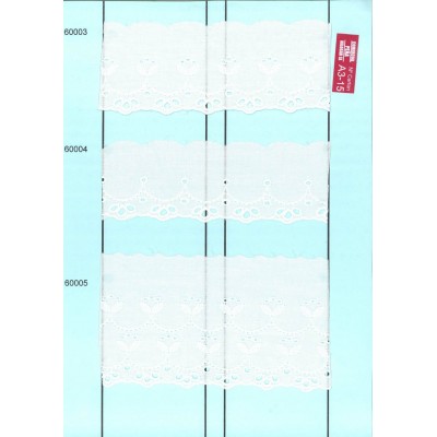 60005-000 BORDADO BATISTA DALILA POLIESTER 60%-ALGODON 40% BLANCO Venta en piezas de 13.80 M