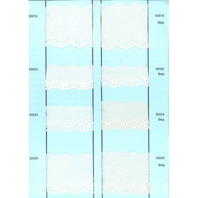 60016-000 BORDADO BATISTA AMELIE POLIESTER 60%-ALGODON 40% BLANCO Venta en piezas de 13.80 M