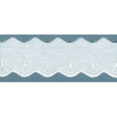 60018-000 BORDADO BATISTA AISARA POLIESTER 60%-ALGODON 40% BLANCO Venta en piezas de 13.80 M