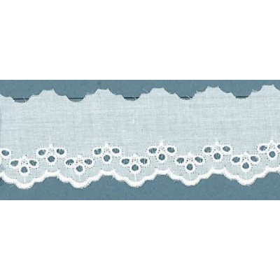 60021-000 BORDADO BATISTA ANTELYM POLIESTER 60%-ALGODON 40% BLANCO Venta en piezas de 13.80 M