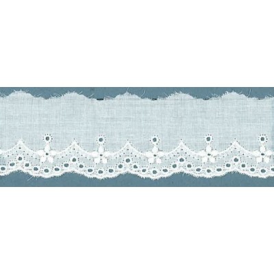 60024-000 BORDADO BATISTA EXILMA POLIESTER 60%-ALGODON 40% BLANCO Venta en piezas de 13.80 M