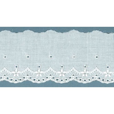 60025-000 BORDADO BATISTA EXILMA POLIESTER 60%-ALGODON 40% BLANCO Venta en piezas de 13.80 M