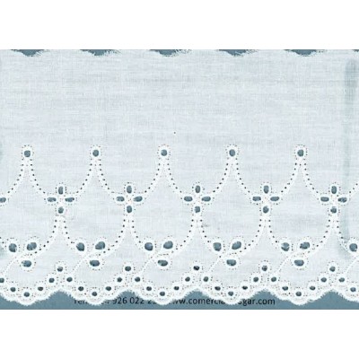 60027-000 BORDADO BATISTA DACIA POLIESTER 60%-ALGODON 40% BLANCO Venta en piezas de 13.80 M